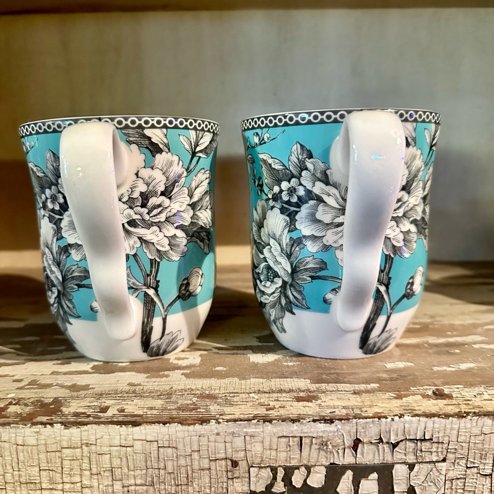 222 Fifth Adelaide Turquoise Porcelain Fine China - Picture 3 of 5
